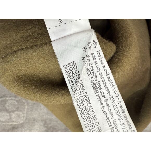 ZARA Wool Blend Minimalist Overcoat Small Olive Brown Classic Fall Coat - Picture 12 of 12